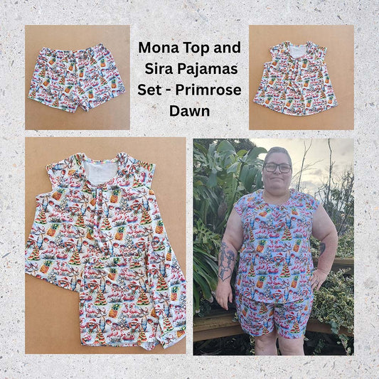 Mona top and Sira bottoms Pajama Set - Primrose Dawn