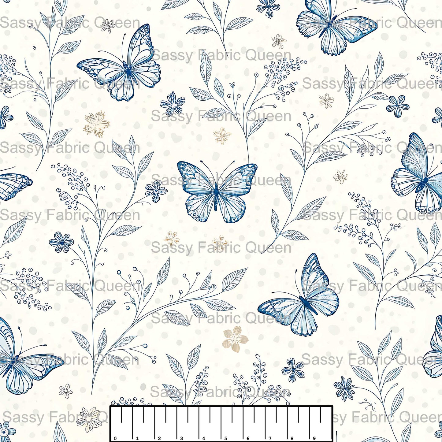 Blue Butterfly Toile 012