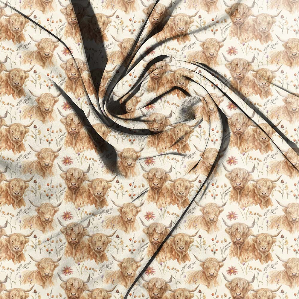 Highland Cow Floral 001