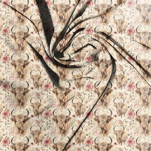 Highland Cow Floral 002