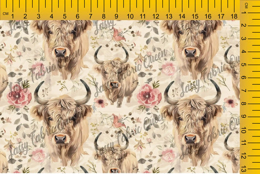 Highland Cow Floral 002