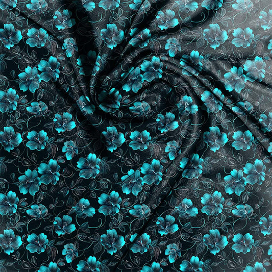 Neon Cyan Blooms 001