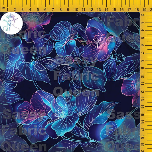 Neon Cyan Blooms 011