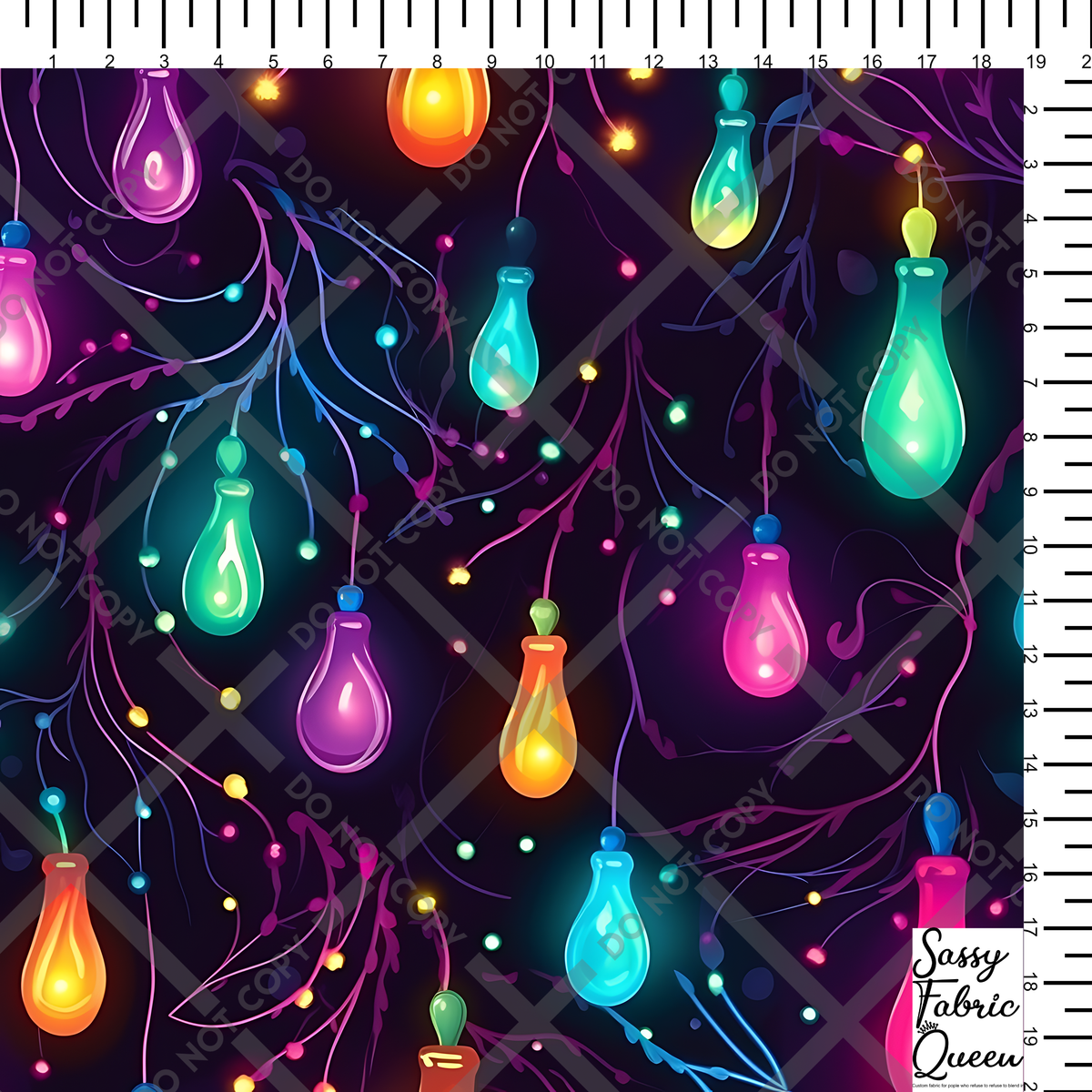 Neon Christmas Lights print