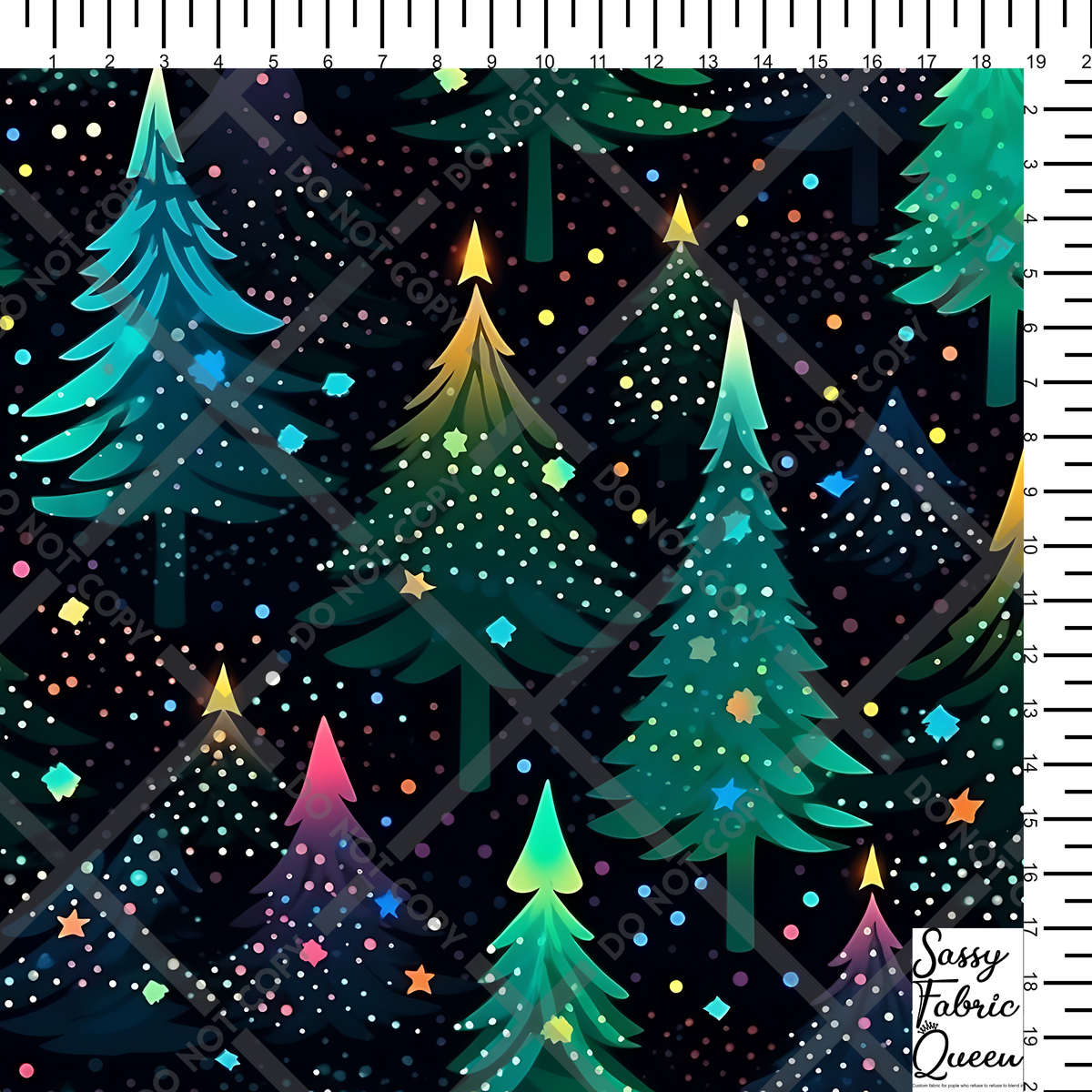 Neon Christmas Tree print