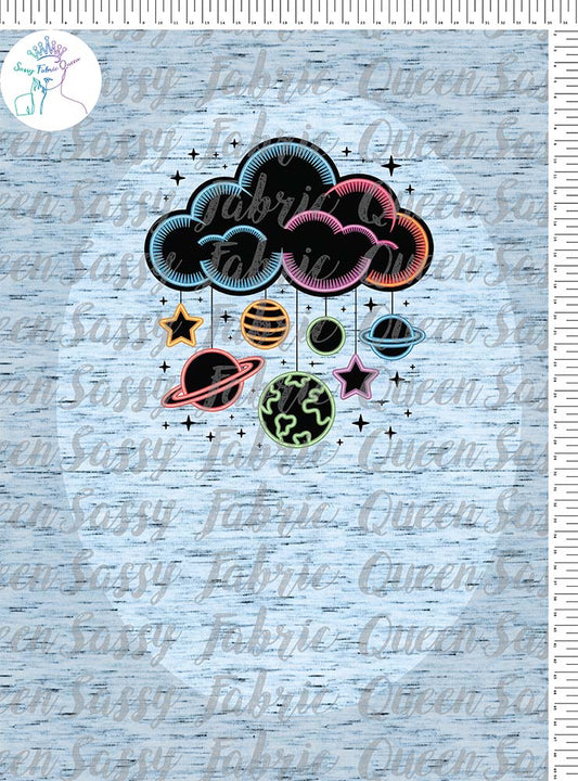 Neon Space Nursery Mobile Panel