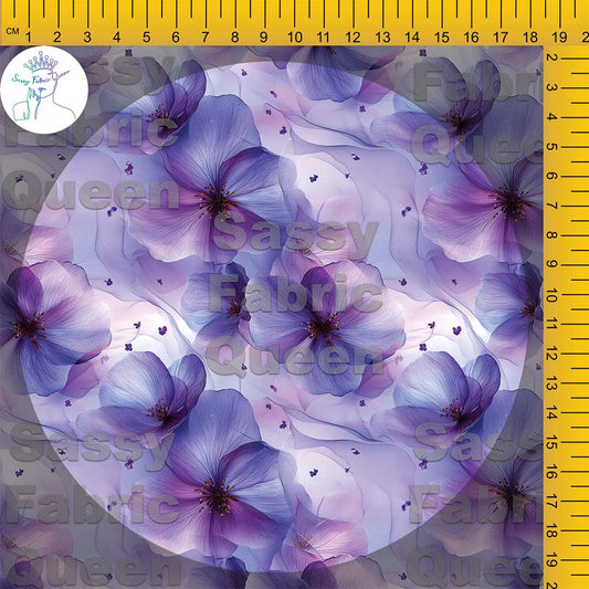 Purple Flowers Watercolour 007