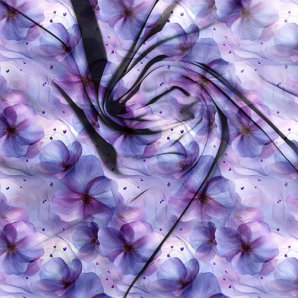 Purple Flowers Watercolour 007