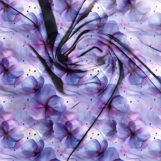 Purple Flowers Watercolour 007