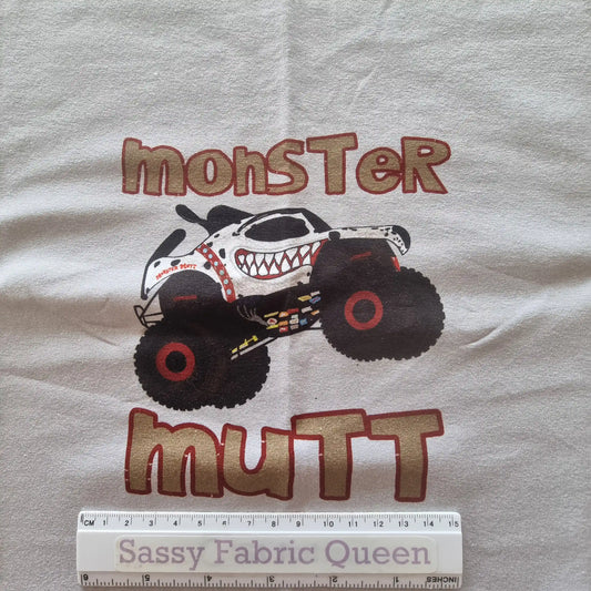 Monster Mutt 50cm x 50cm panel - Cotton Lycra 250