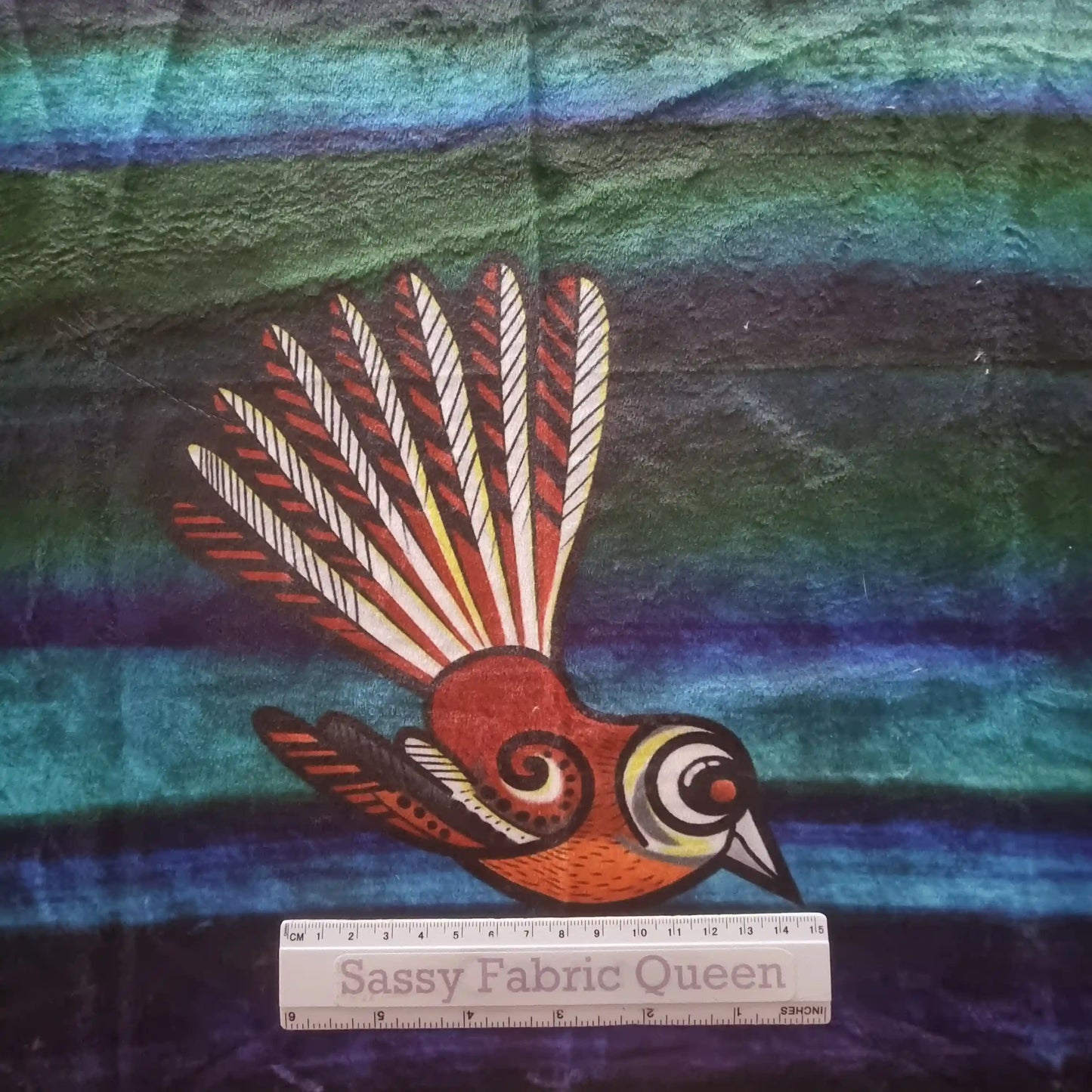 Piwakawaka 50cm x 50cm panel - Minky 230gsm