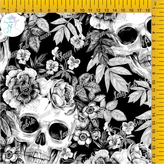 Rose Skulls BLK