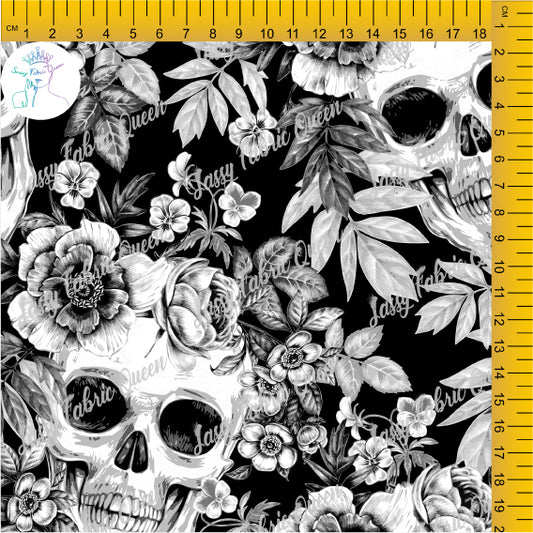 Rose Skulls BLK