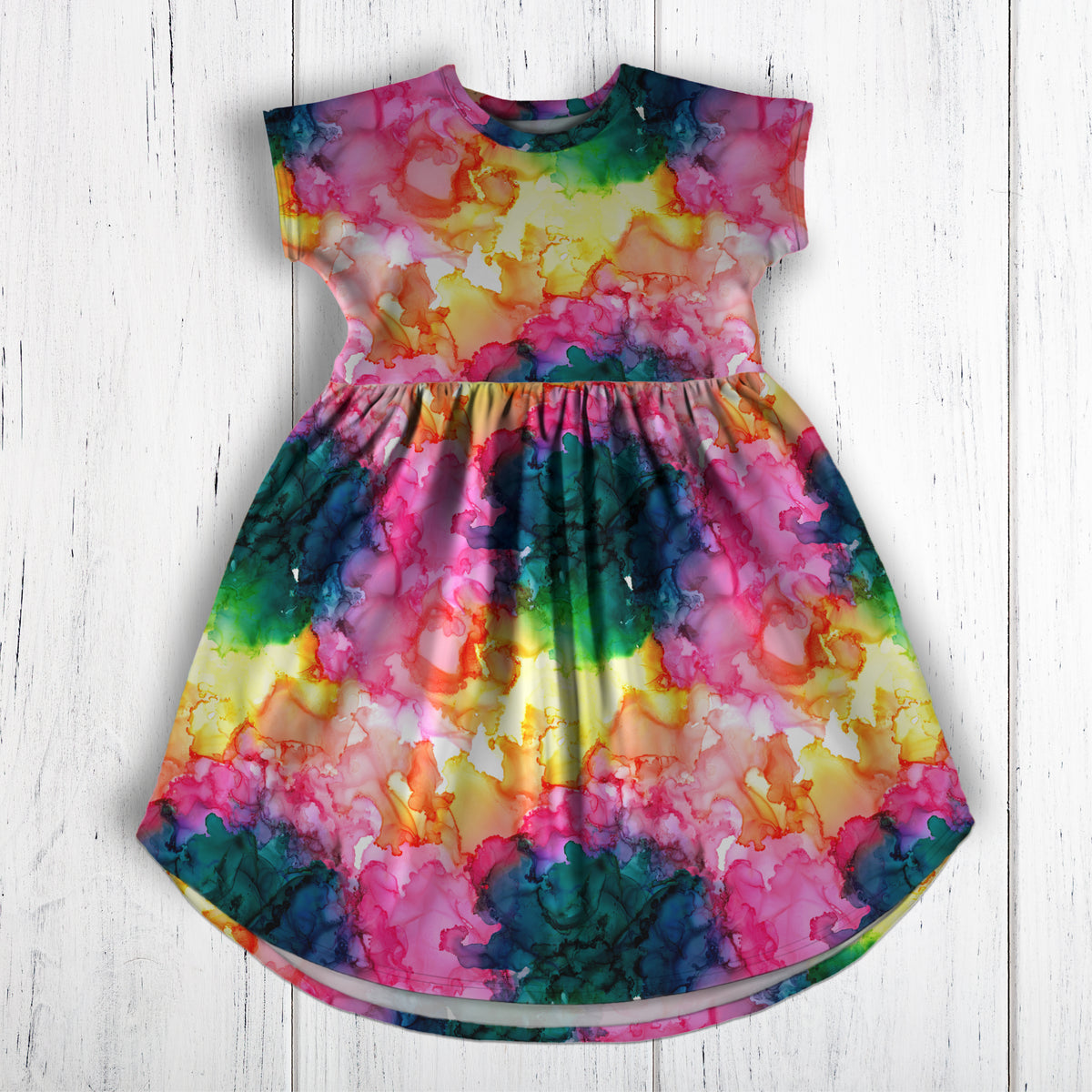Watercolour Rainbow Green