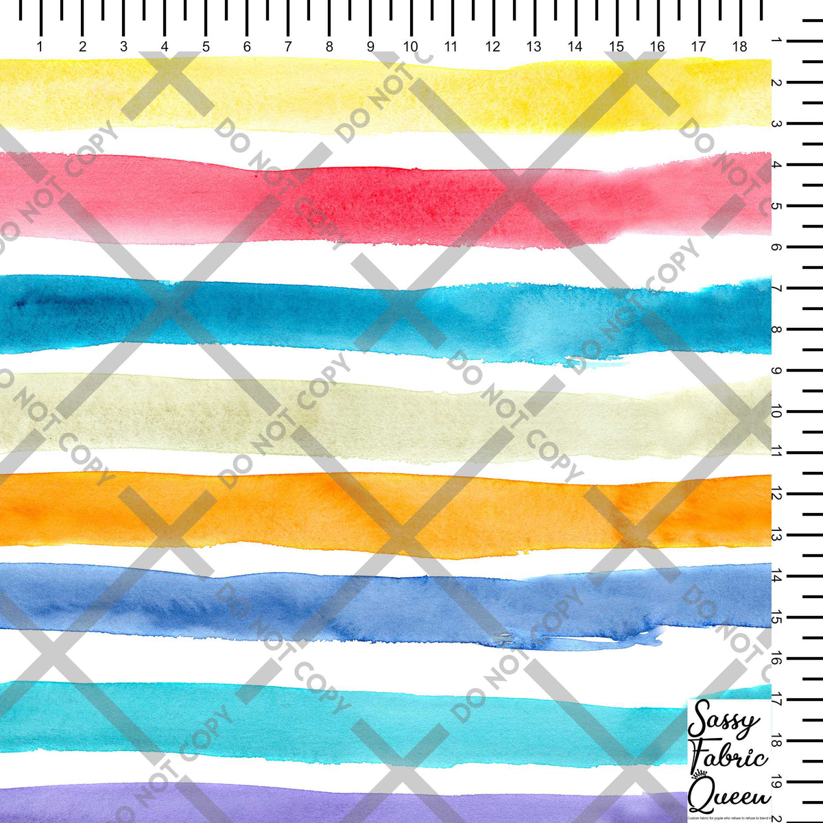 Watercolour Rainbow Stripe horizontal