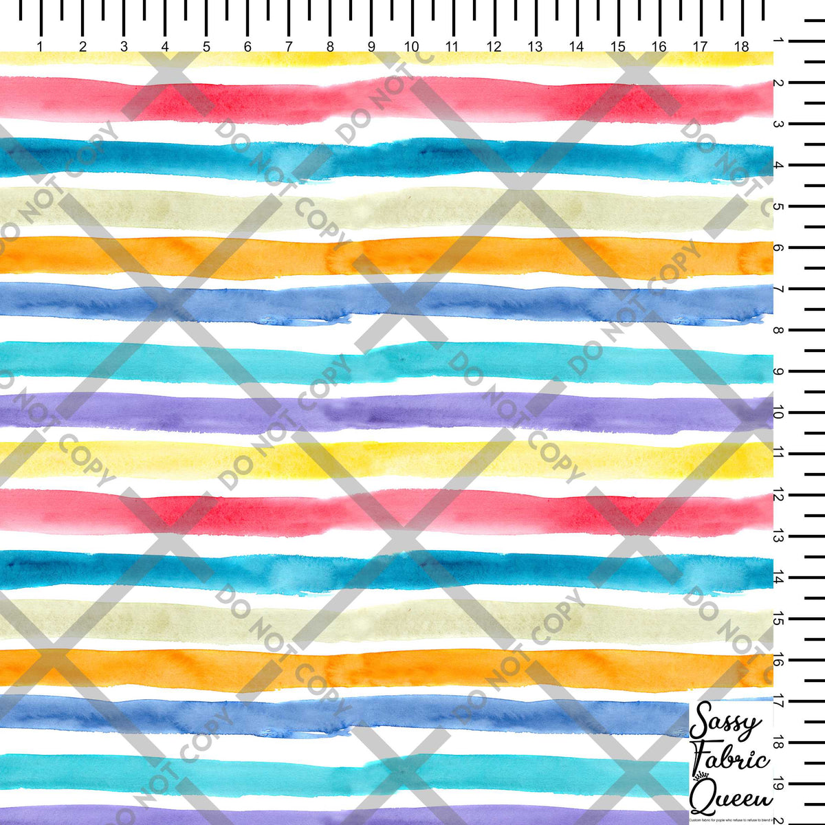 Watercolour Rainbow Stripe horizontal