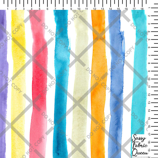 Watercolour Rainbow Stripe vertical