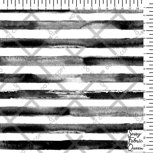 Watercolour stripe BLKWHT horizontal