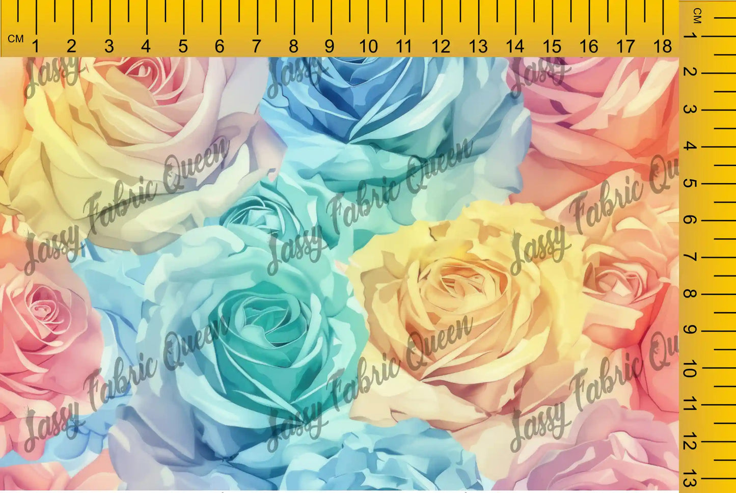 Watercolour Rainbow Roses 001