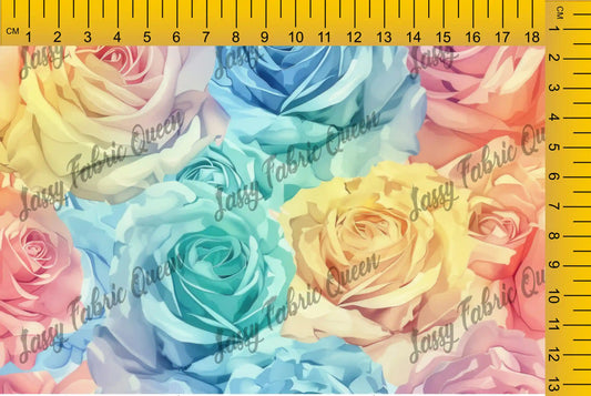 Watercolour Rainbow Roses 001