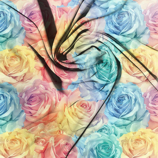 Watercolour Rainbow Roses 001