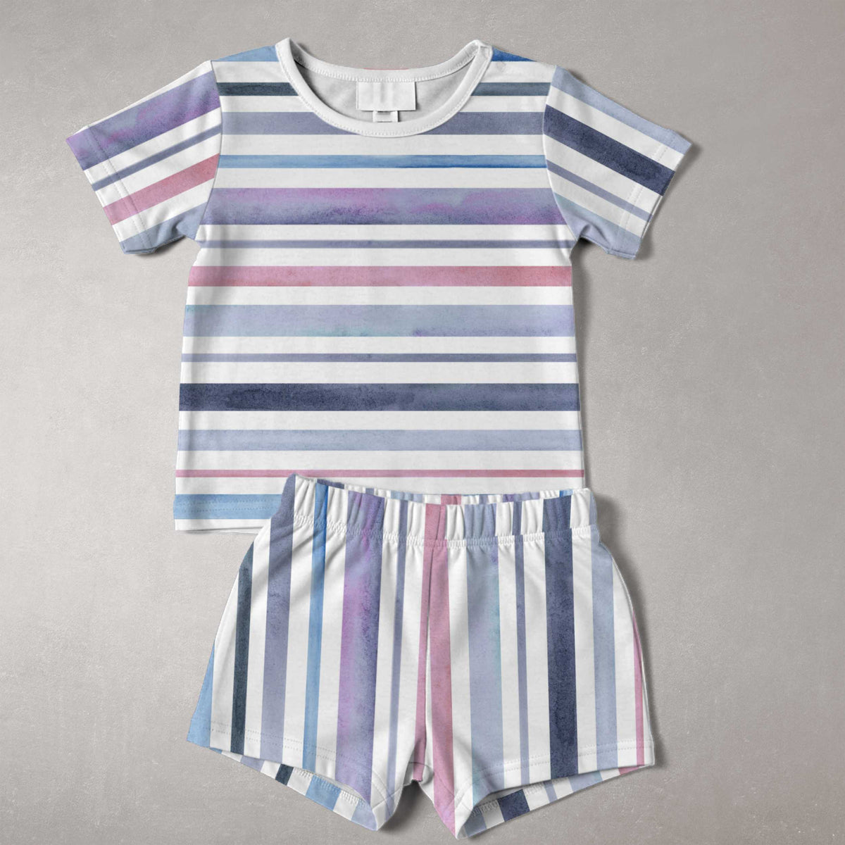 Watercolourstripes BluPurPin vertical