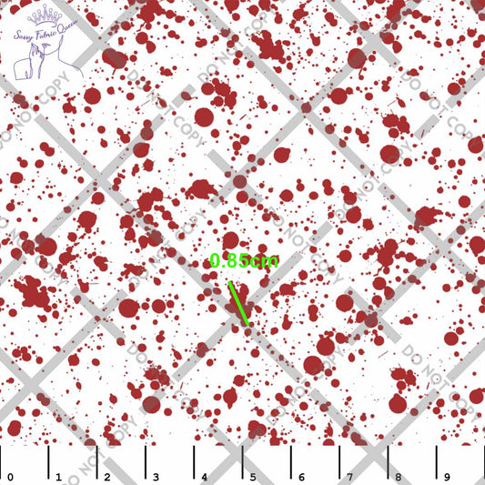 Bloodsplatter on white