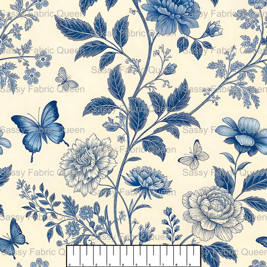 Blue Butterfly Toile 007