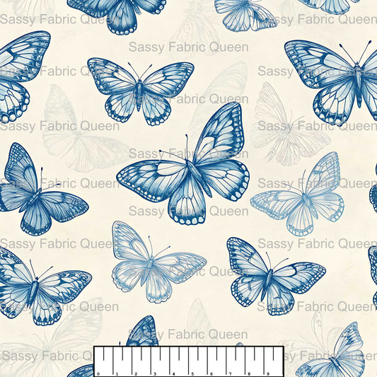 Blue Butterfly Toile 009