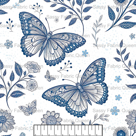 Blue Butterfly Toile 011