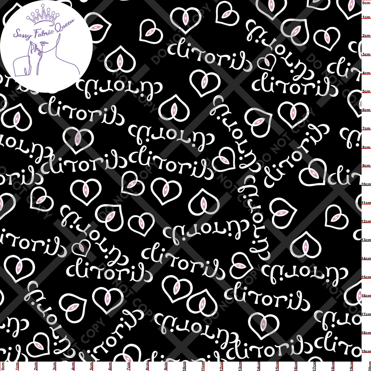 Clitoris ambigram print wht