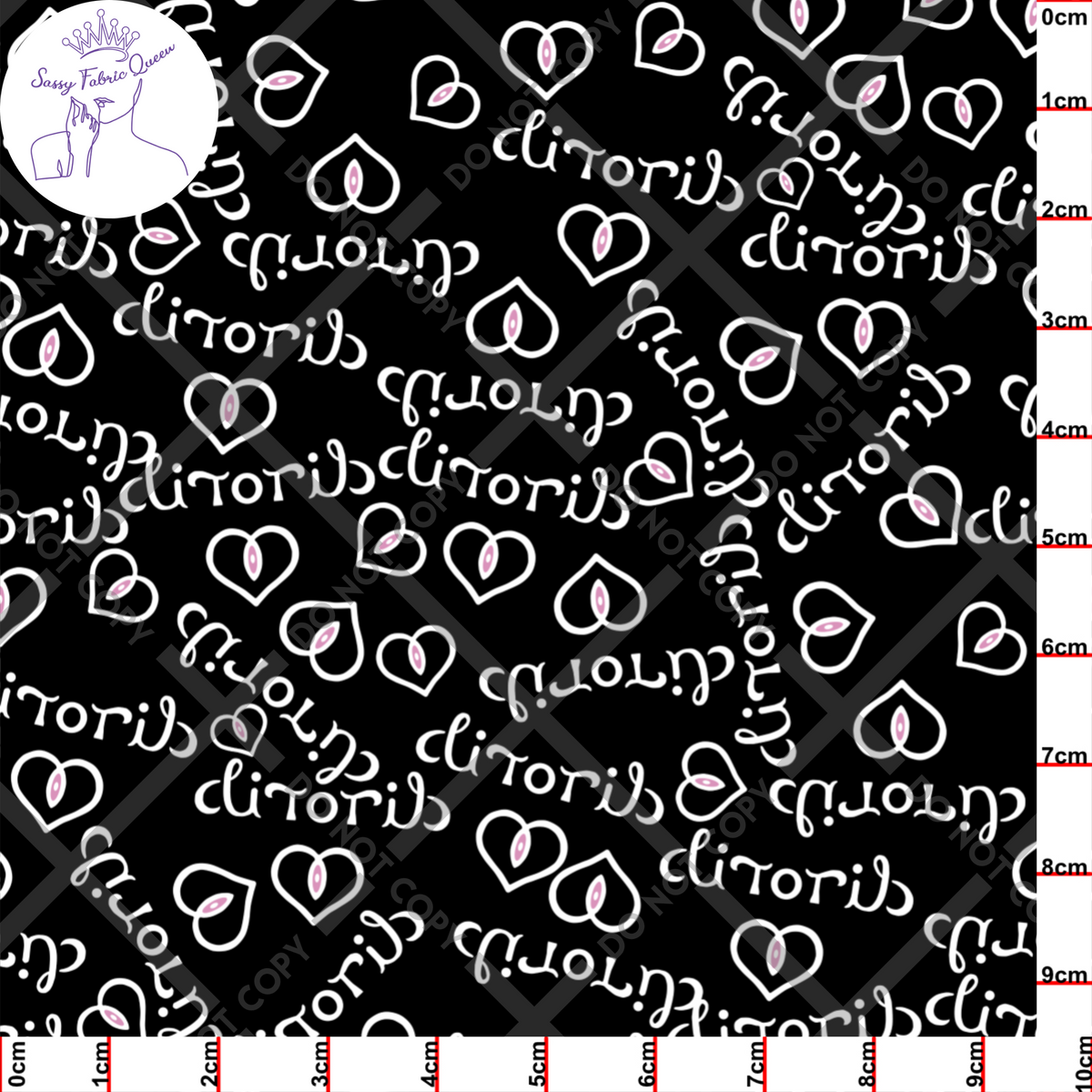 Clitoris ambigram print wht