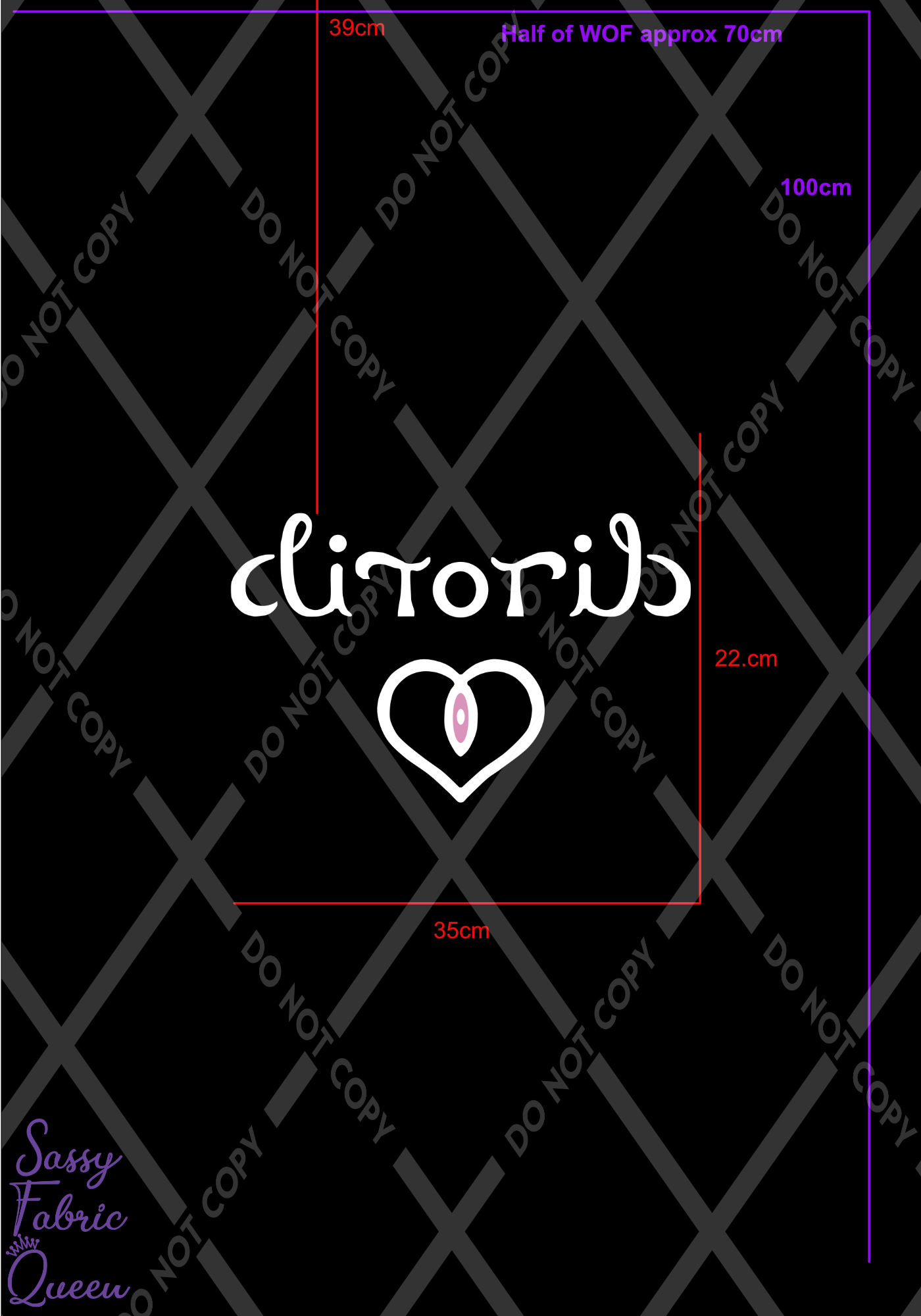 Clitoris ambigram wht panel
