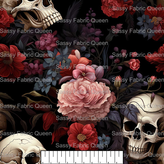 Floral Skulls 001