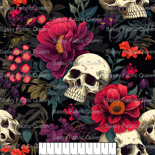 Floral Skulls 009