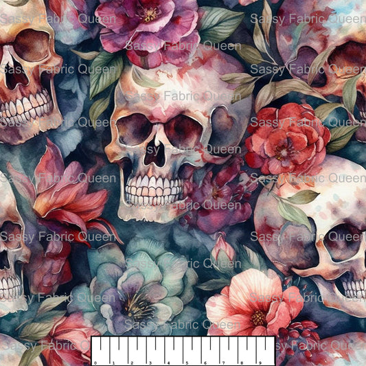 Floral Skull Watercolour