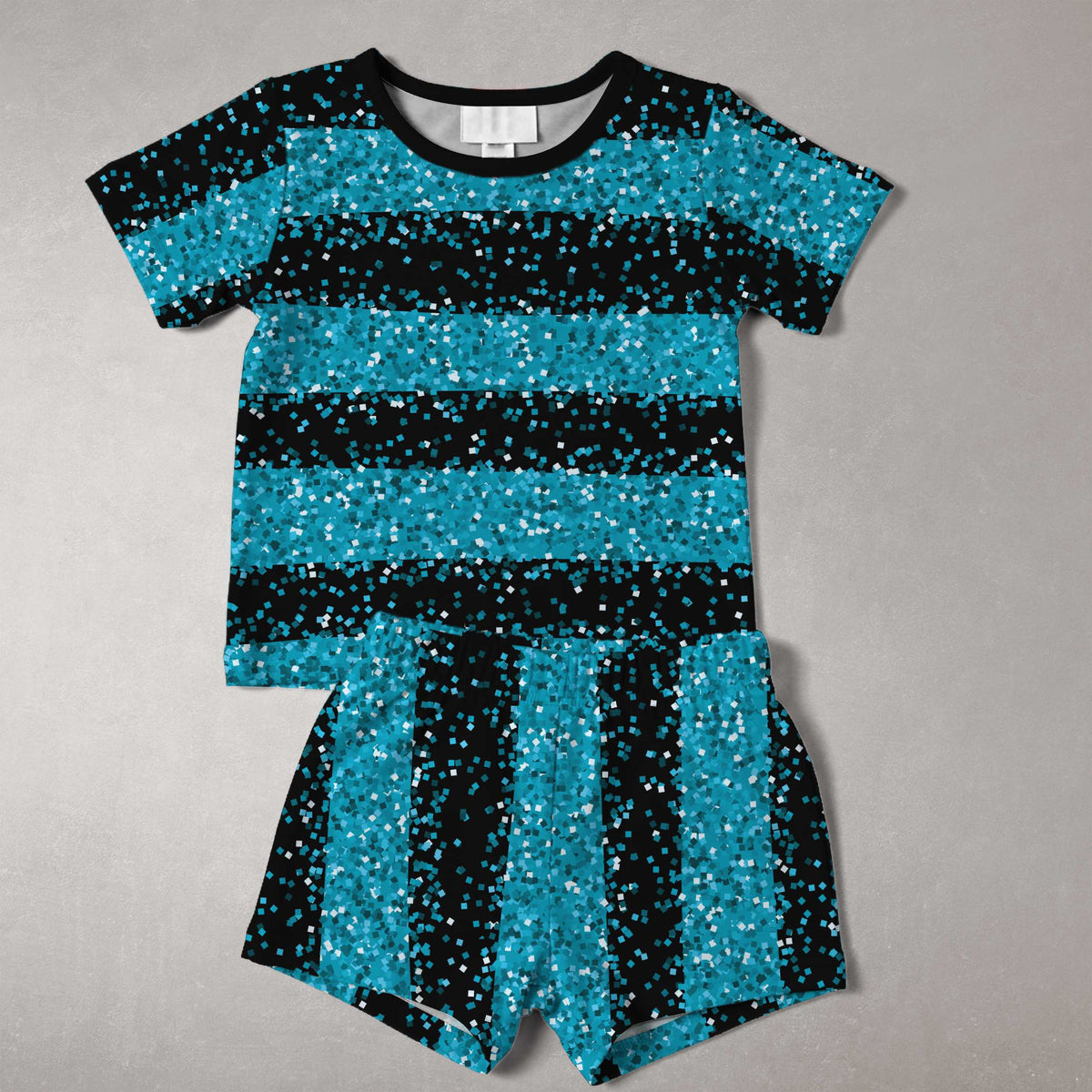 Glitter-look stripe blkblu vertical