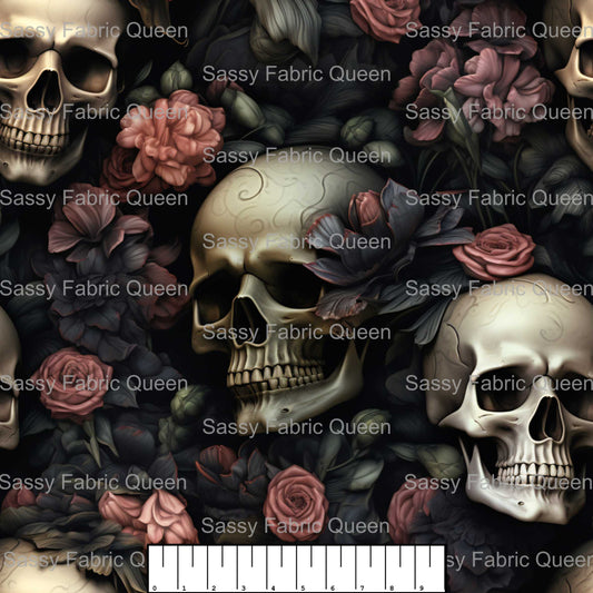 Gothic Floral Skull pnk