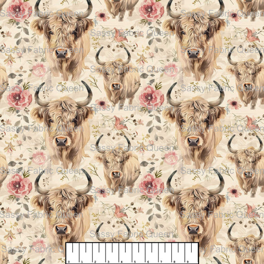 Highland Cow Floral 002