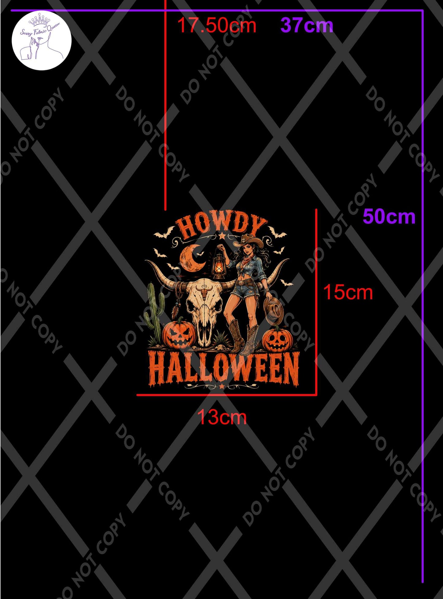 Howdy Halloween panel Low Placement