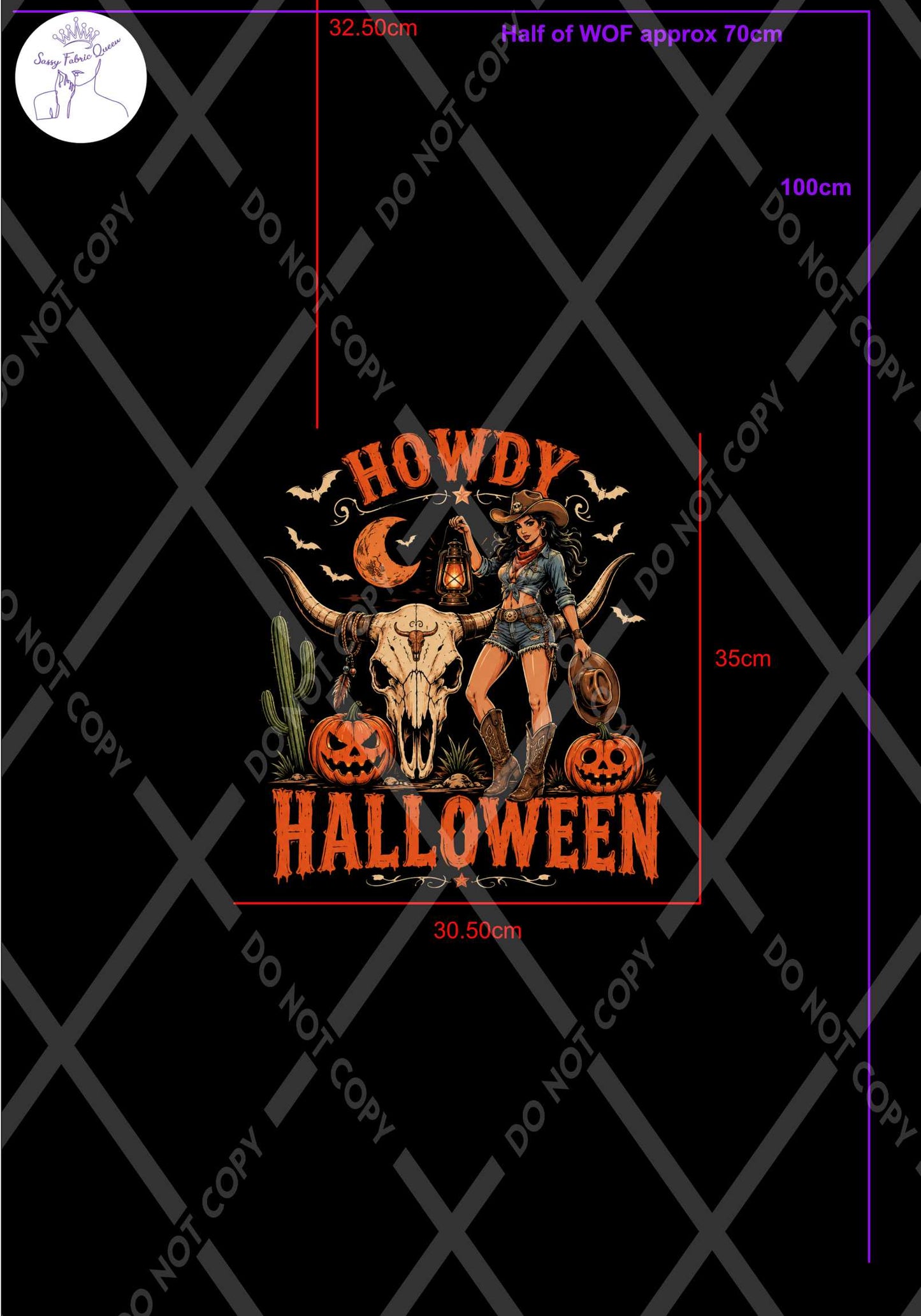 Howdy Halloween panel Low Placement