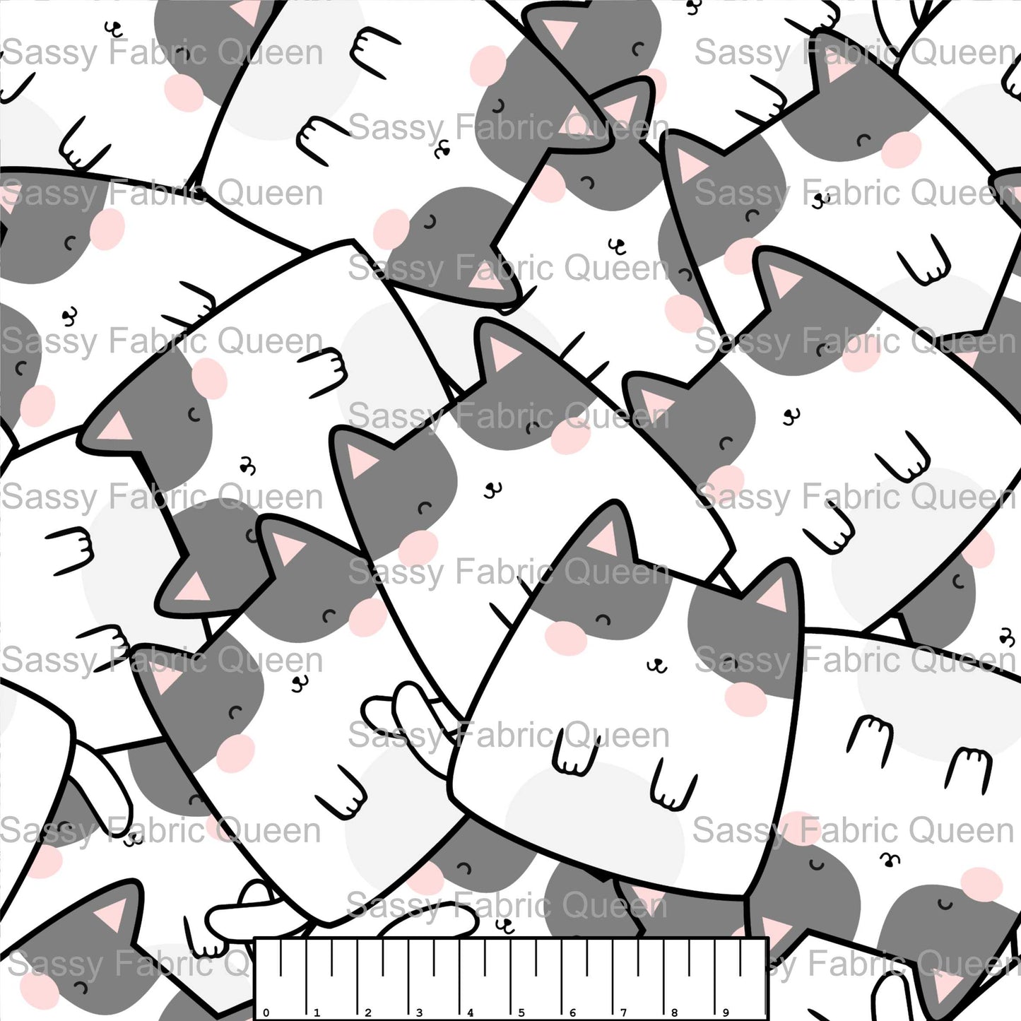 KawaiiStyle Cats Grey