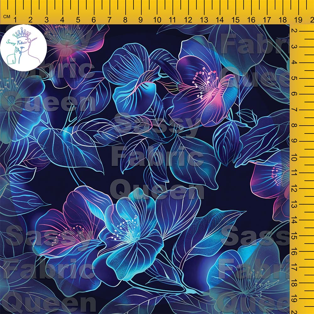Neon Cyan Blooms 011