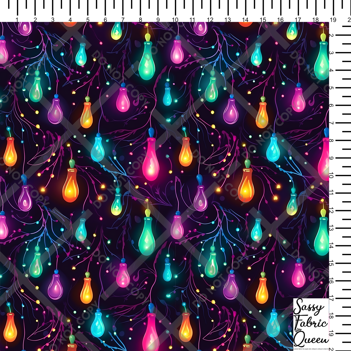 Neon Christmas Lights print