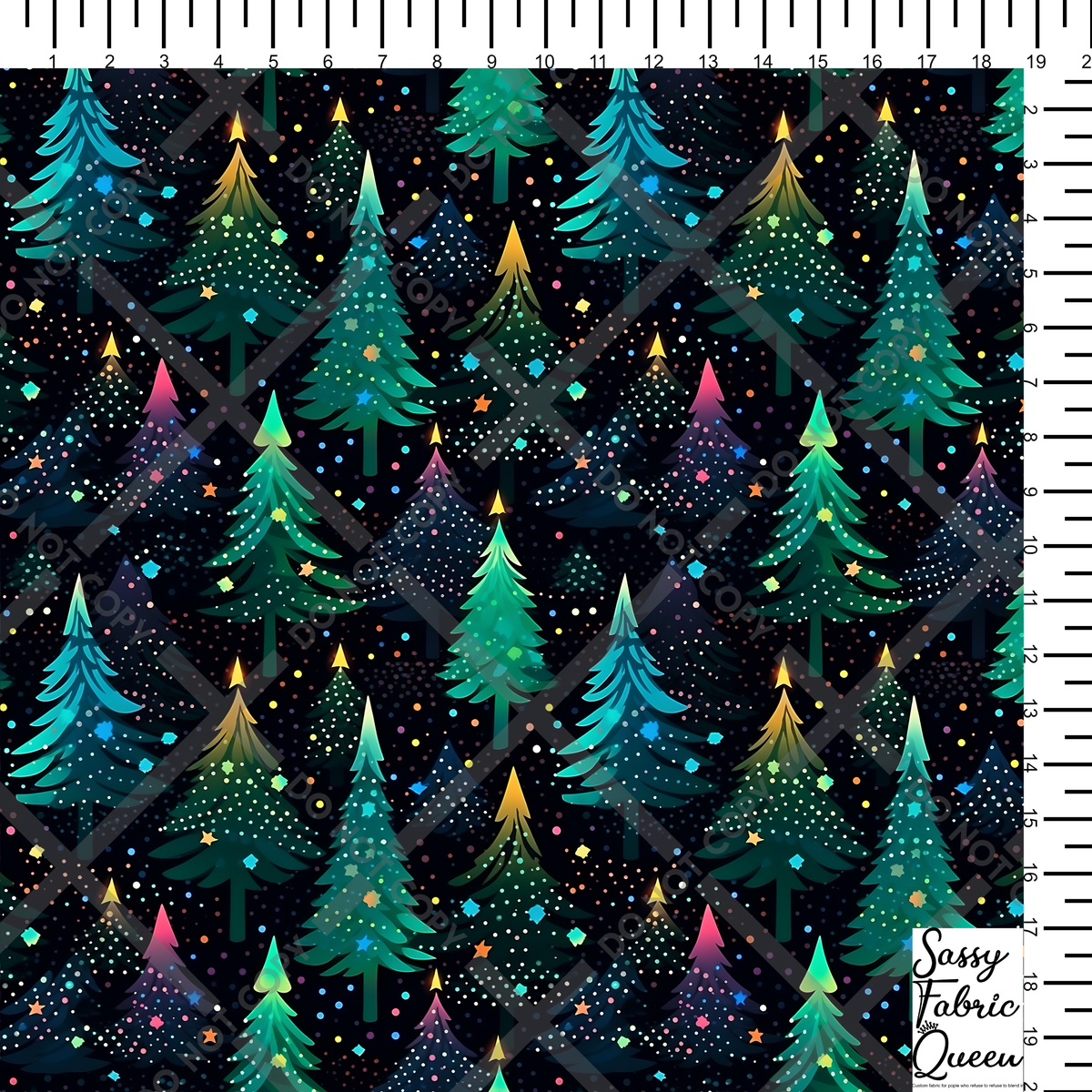 Neon Christmas Tree print