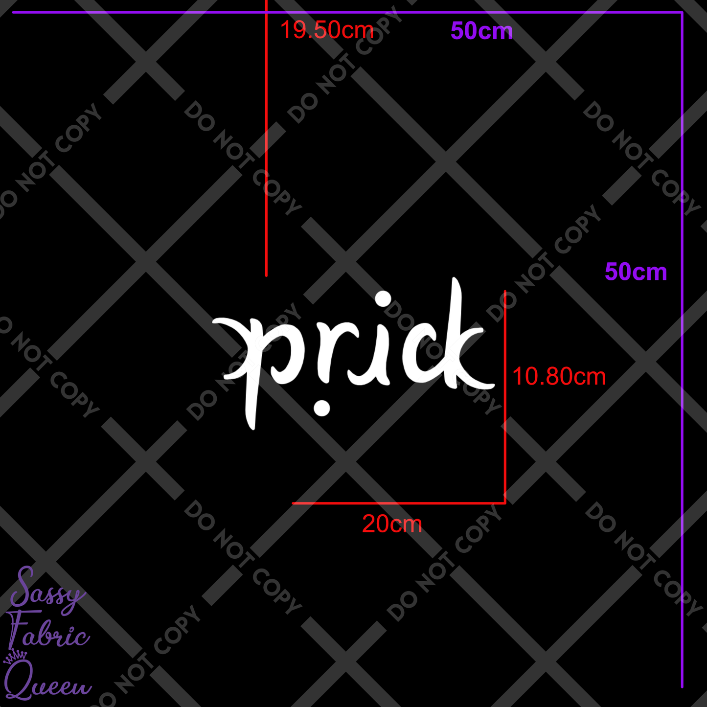Prick ambigram WHT panel