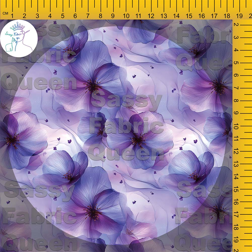 Purple Flowers Watercolour 007