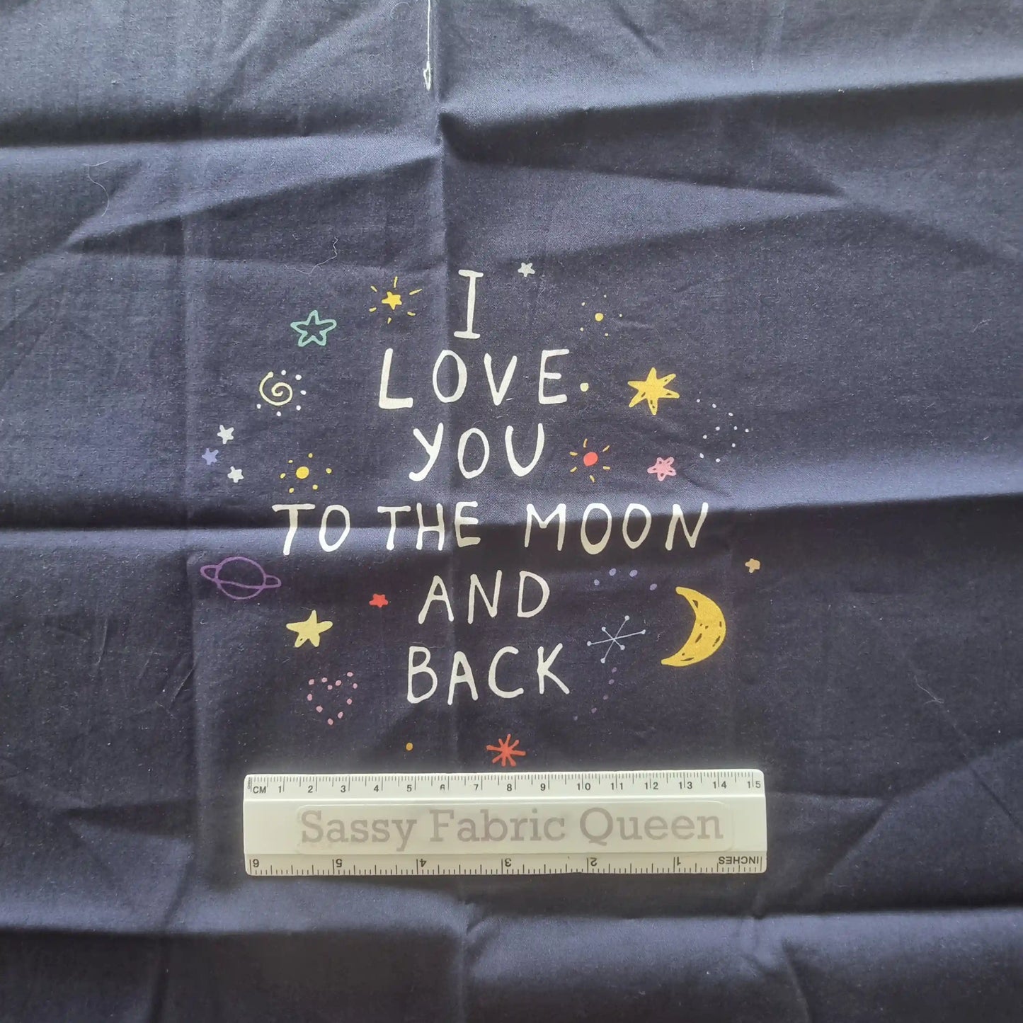I Love You to the Moon 50cmx50cm panel CLR - Cotton Poplin 140gsm
