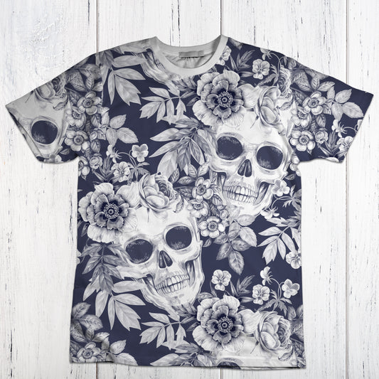 Rose Skulls Navy