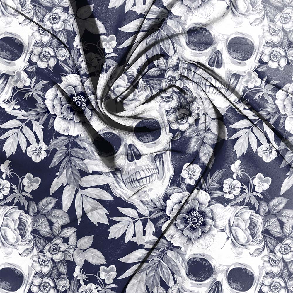Rose Skulls Navy